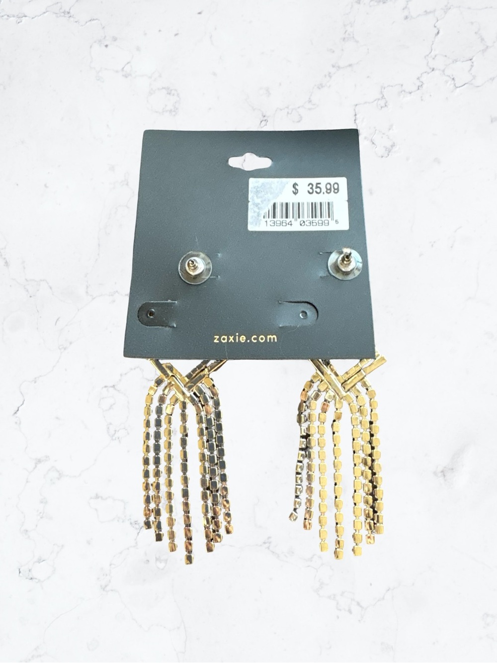 Zaxie Silver Crystal Fringe Drop Earrings - Picture 4 of 4